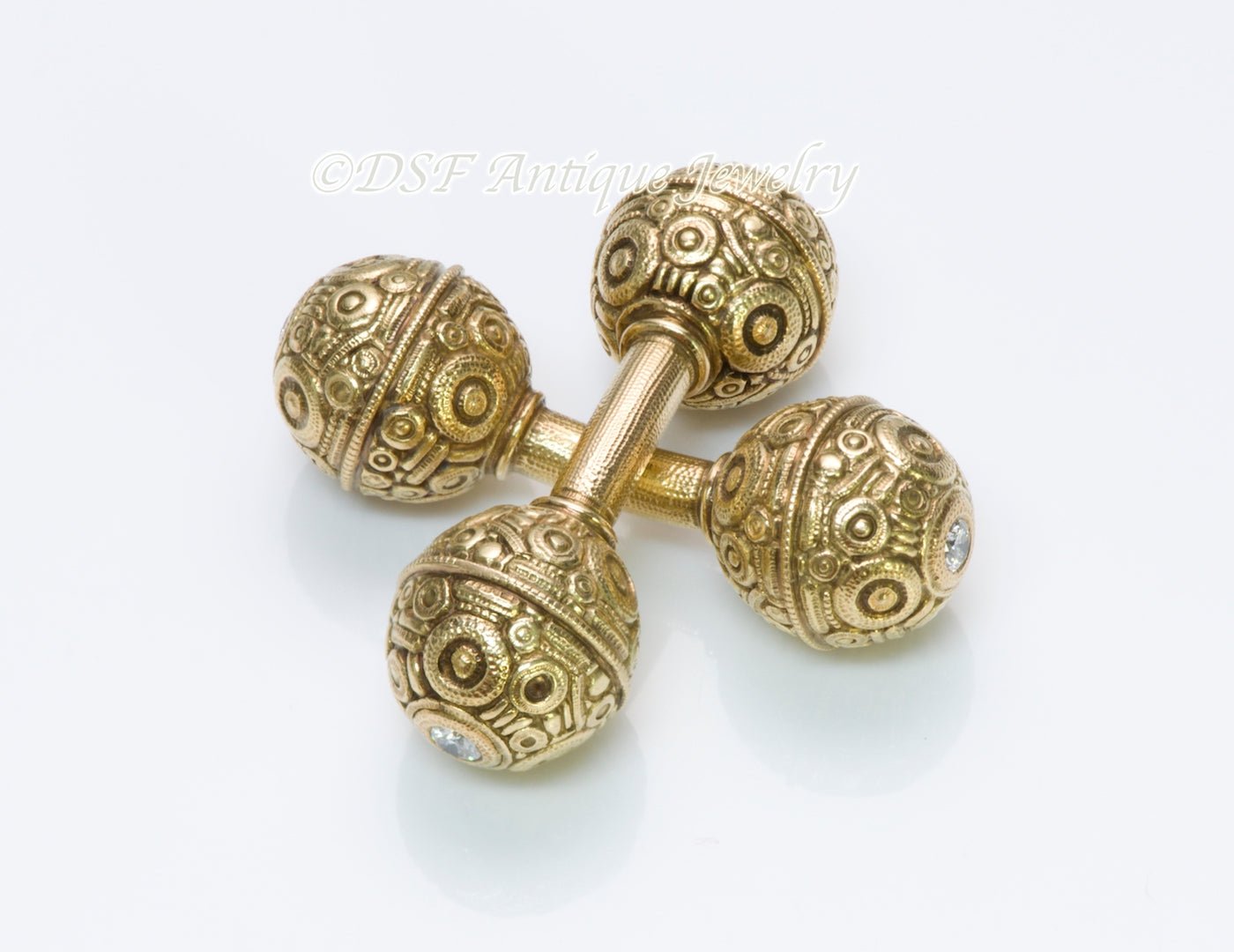 Alex Sepkus Diamond Gold Cufflinks - DSF Antique Jewelry