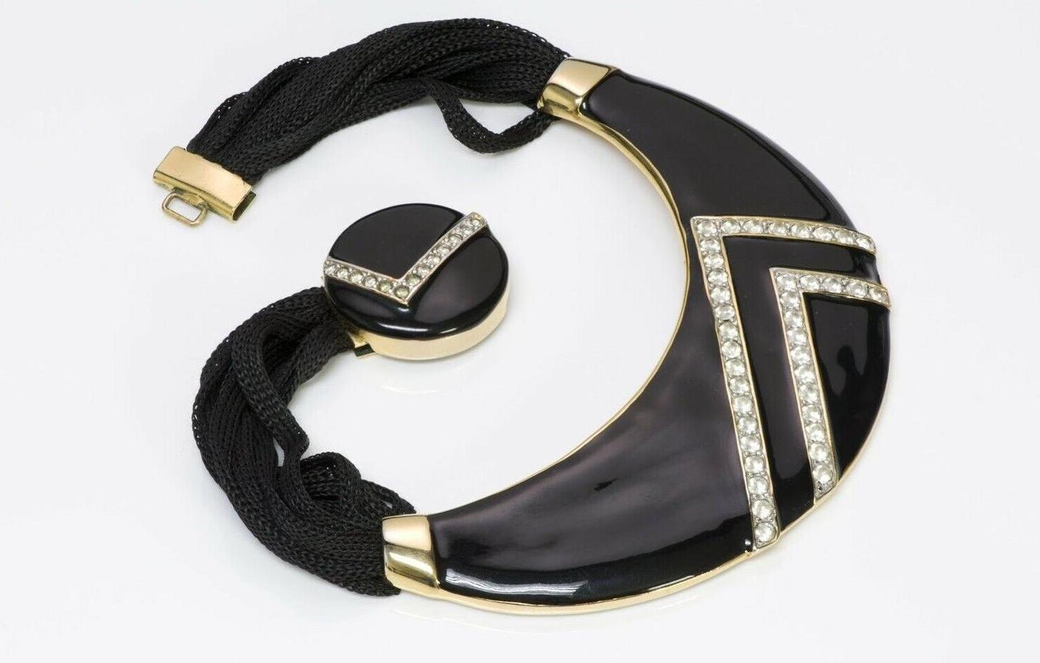 Alexis Kirk 1980’s Enamel Choker Necklace - DSF Antique Jewelry