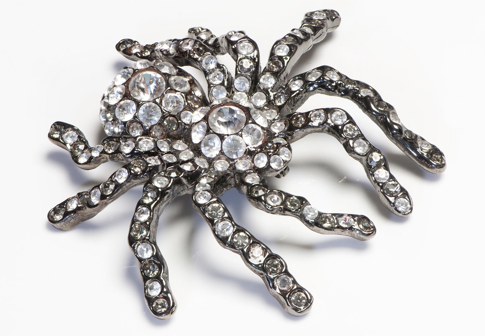 Alice de Parseval Paris Large Crystal Spider Brooch - DSF Antique Jewelry