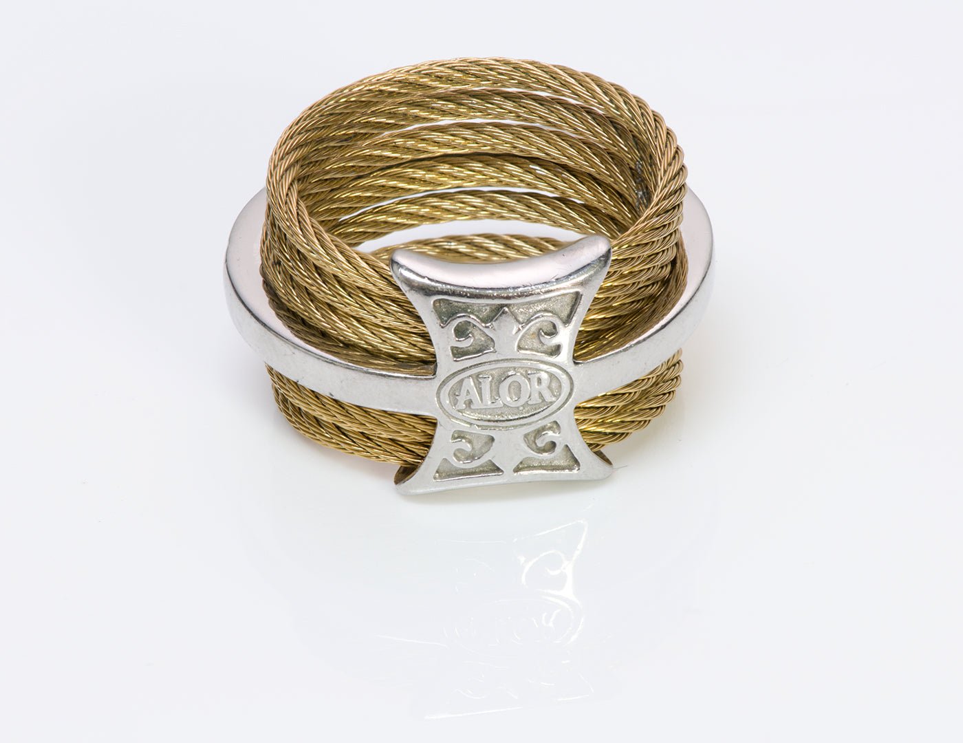 Alor 18K Gold & Steel Diamond Ring