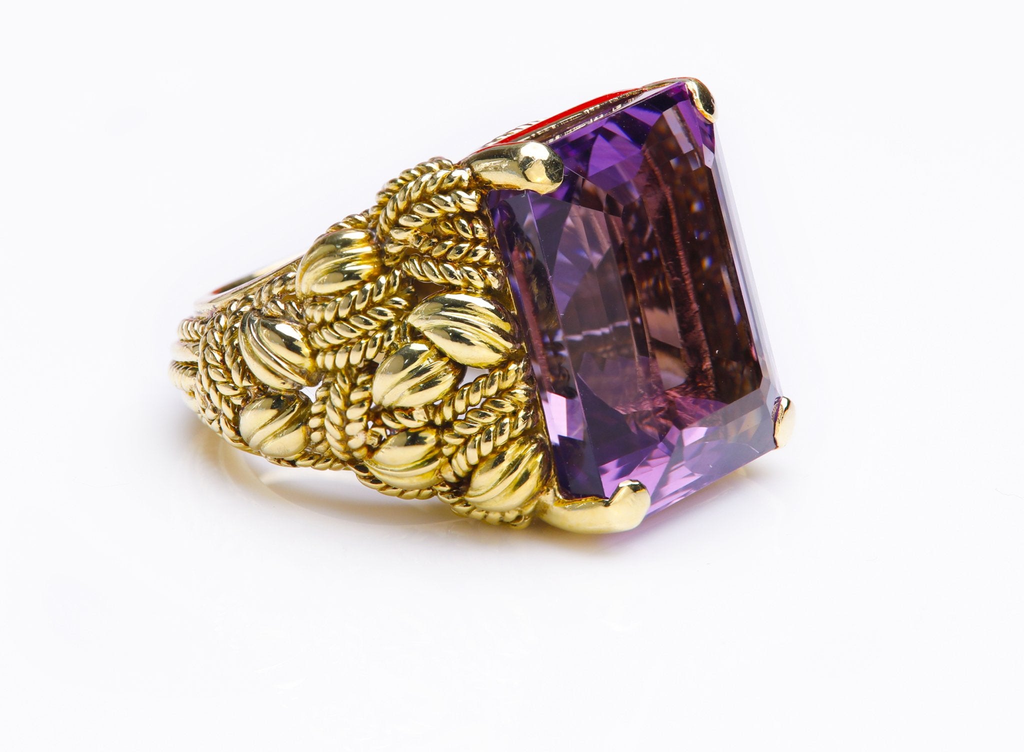 Amethyst Yellow Gold Ring - DSF Antique Jewelry