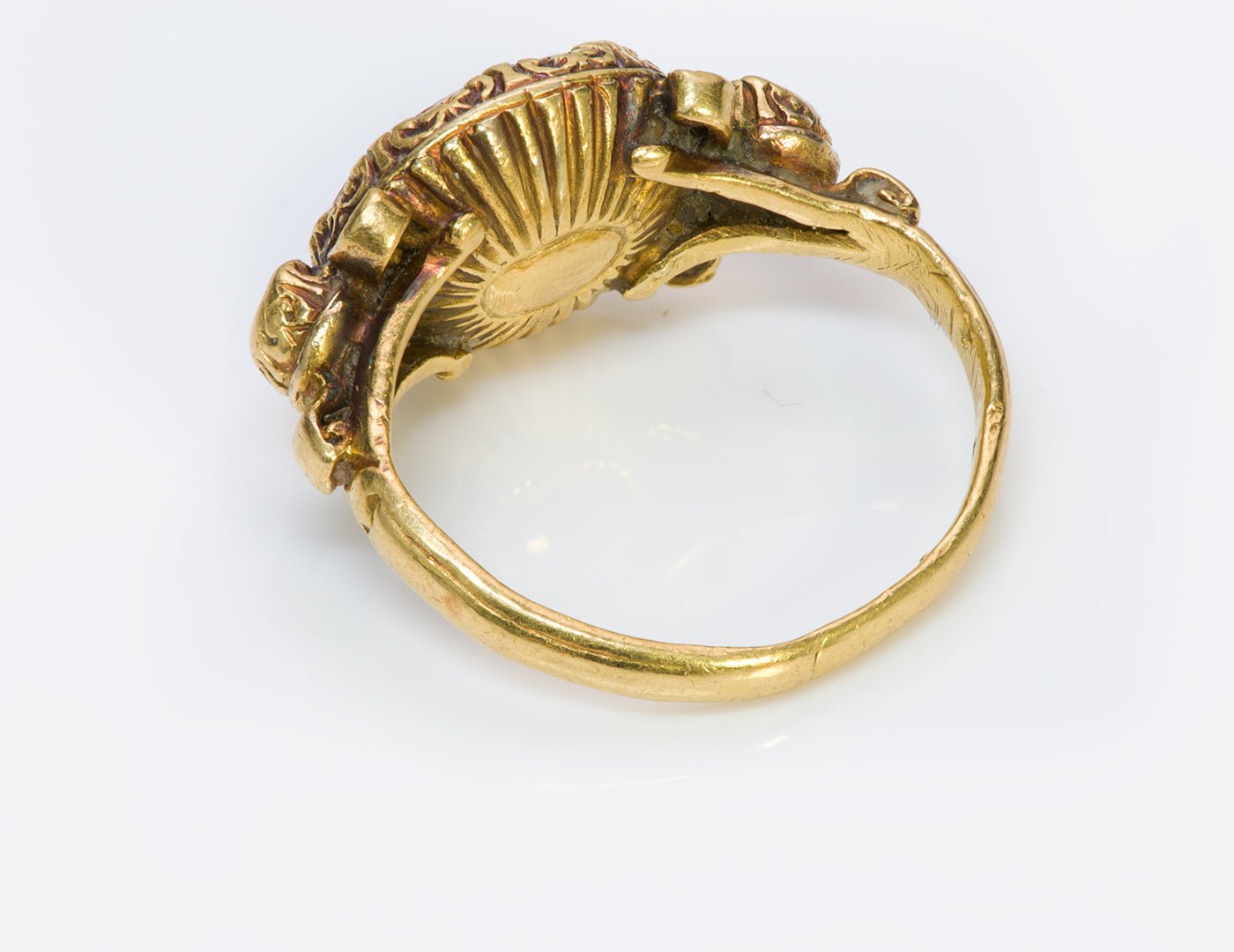 Ancient Agate Intaglio & Antique Gold & Diamond Ring - DSF Antique Jewelry