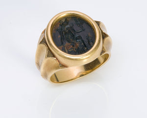 Ancient Intaglio & Antique Gold Men's Ring