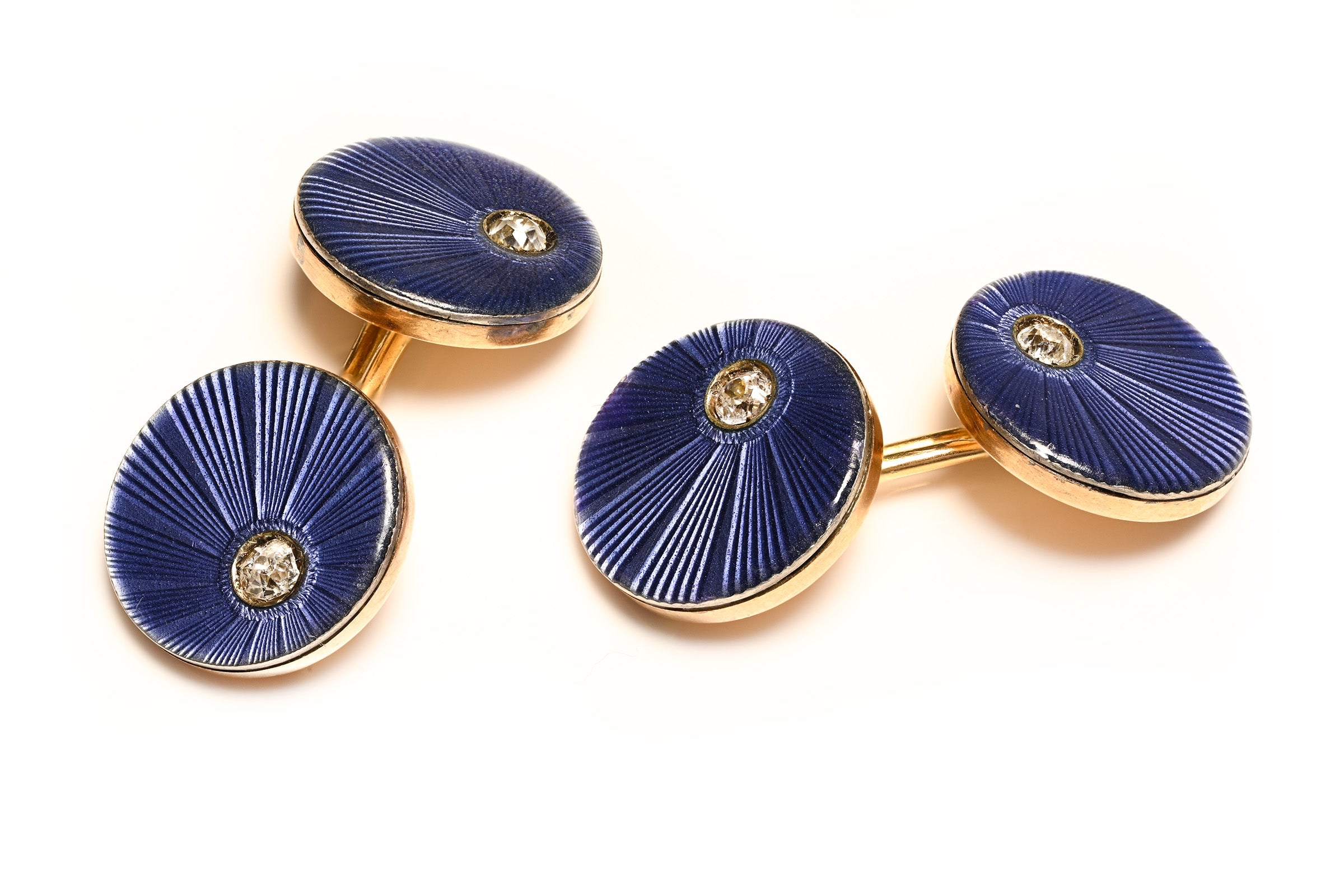 Andrei Adler Gold Diamond Enamel Cufflinks