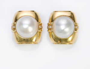 Andrew Clunn 18K Gold Pearl & Diamond Earrings