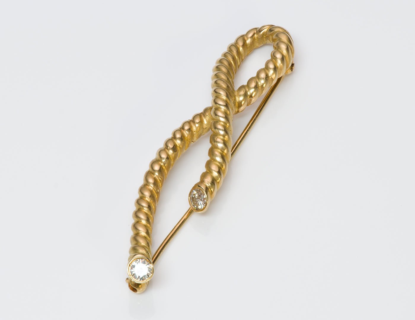 Angela Cummings 18K Gold Diamond Brooch - DSF Antique Jewelry