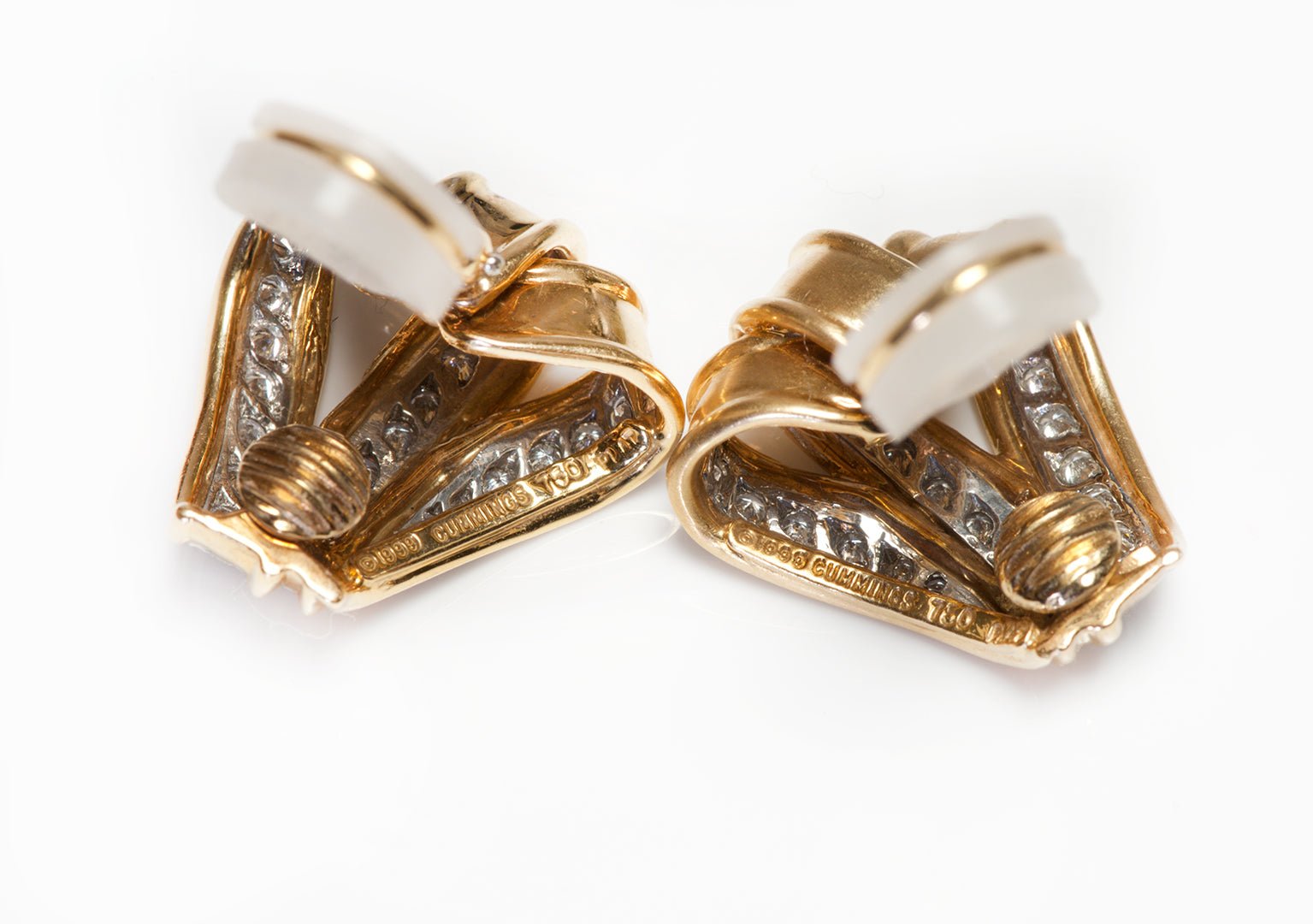 Angela Cummings 18K Gold Diamond Earrings - DSF Antique Jewelry