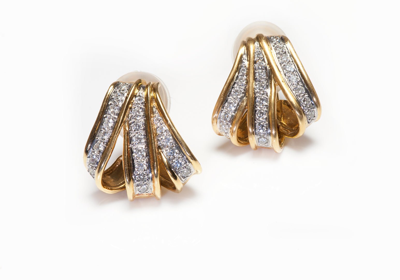 Angela Cummings 18K Gold Diamond Earrings