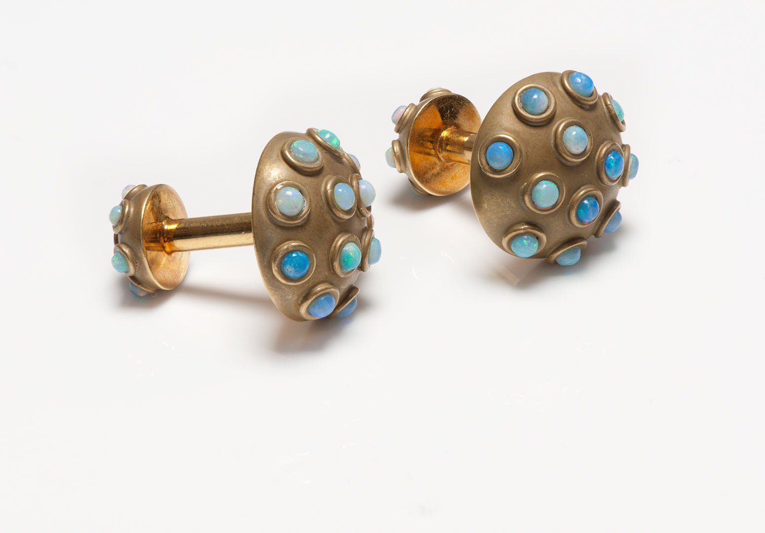 Angela Cummings 18K Gold Opal Cufflinks - DSF Antique Jewelry