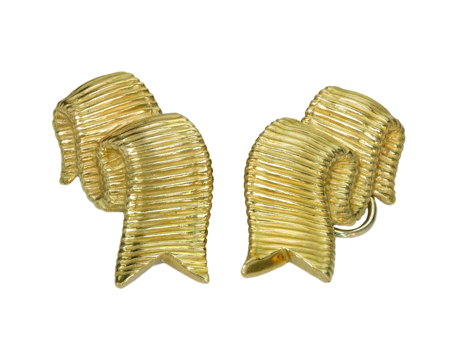 Angela Cummings 18K Gold Ribbon Earrings - DSF Antique Jewelry