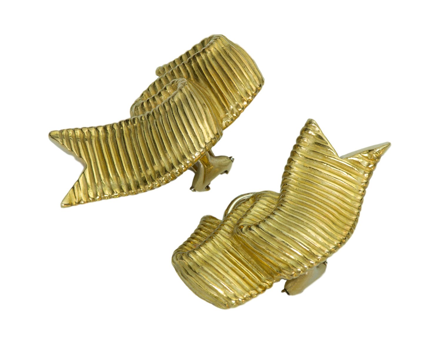 Angela Cummings 18K Gold Ribbon Earrings - DSF Antique Jewelry