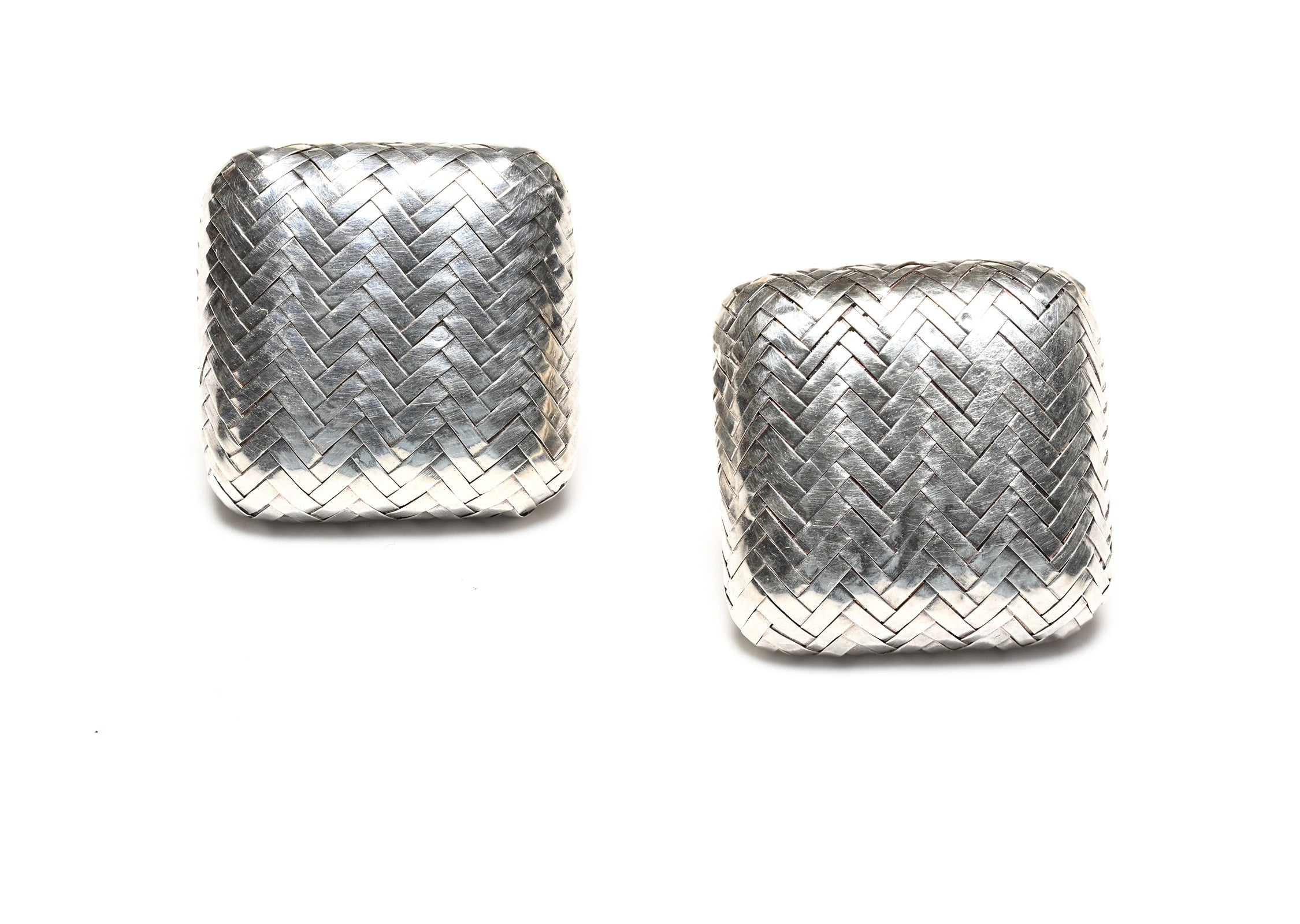 Angela Cummings Sterling Silver Basket Wave Earrings