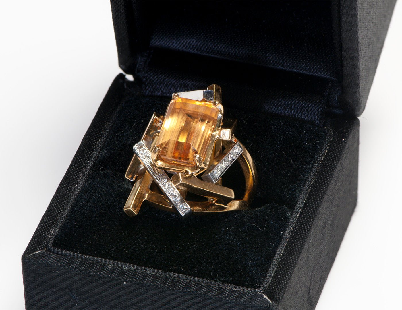 Anthony Kim 18K Gold Topaz Diamond Ring