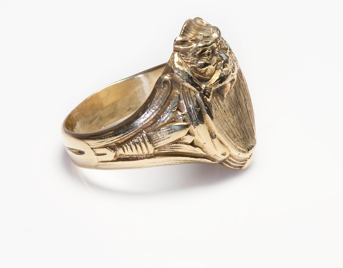 Antique 10K Gold Mythological Creature Men's Ring
