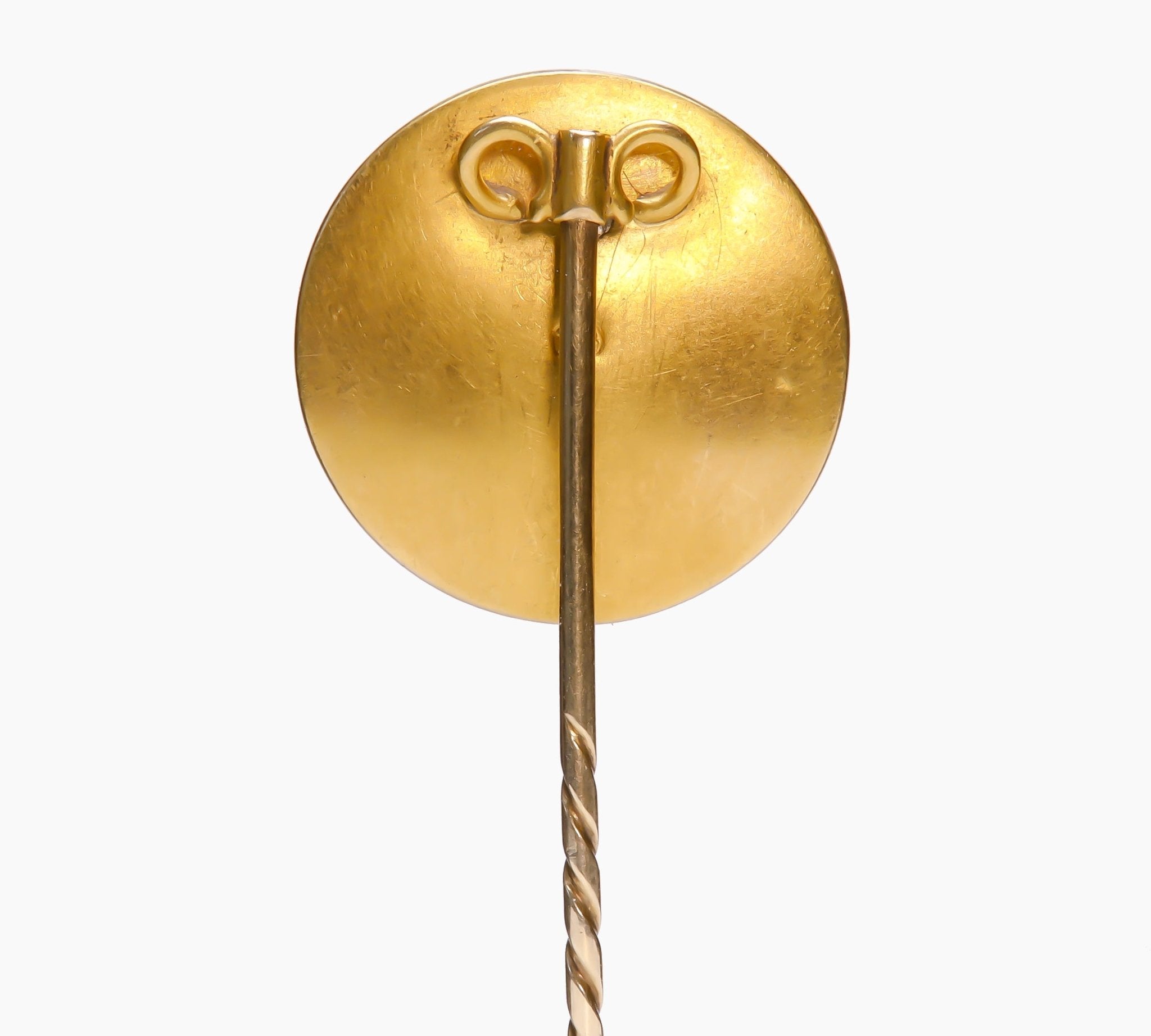 Antique 18K Gold Reverse Crystal Dog Stick Pin