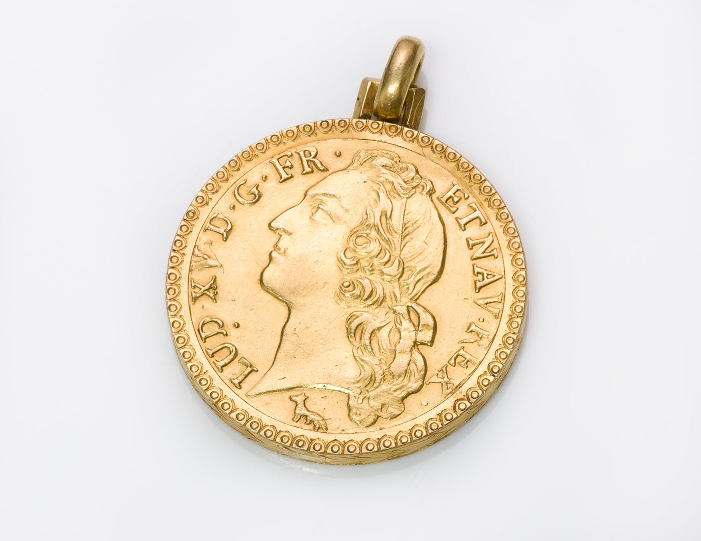 Antique 18K Yellow Gold Coin Pendant Locket Fob