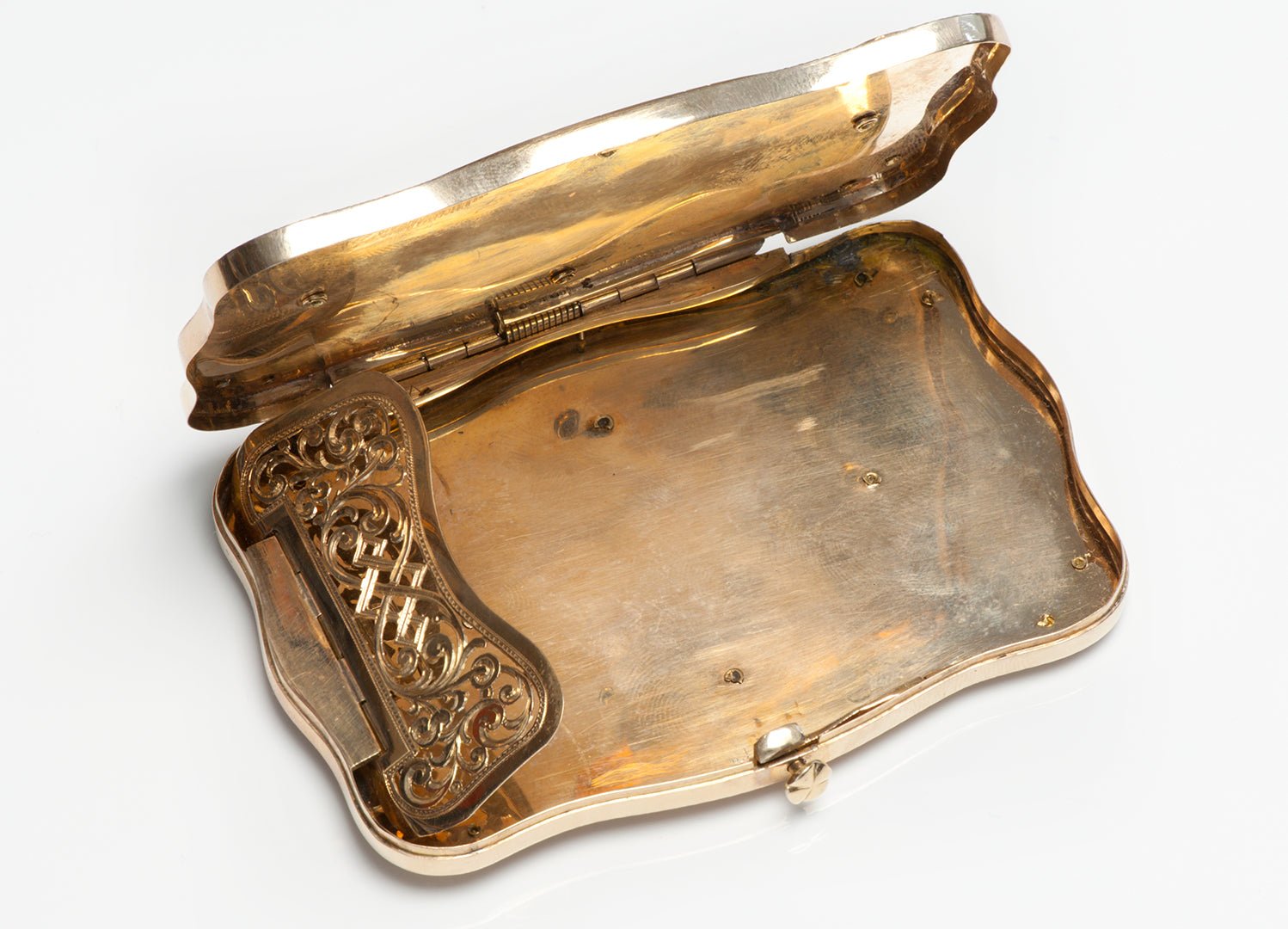 Antique 18K Yellow Gold Enamel Box Case - DSF Antique Jewelry