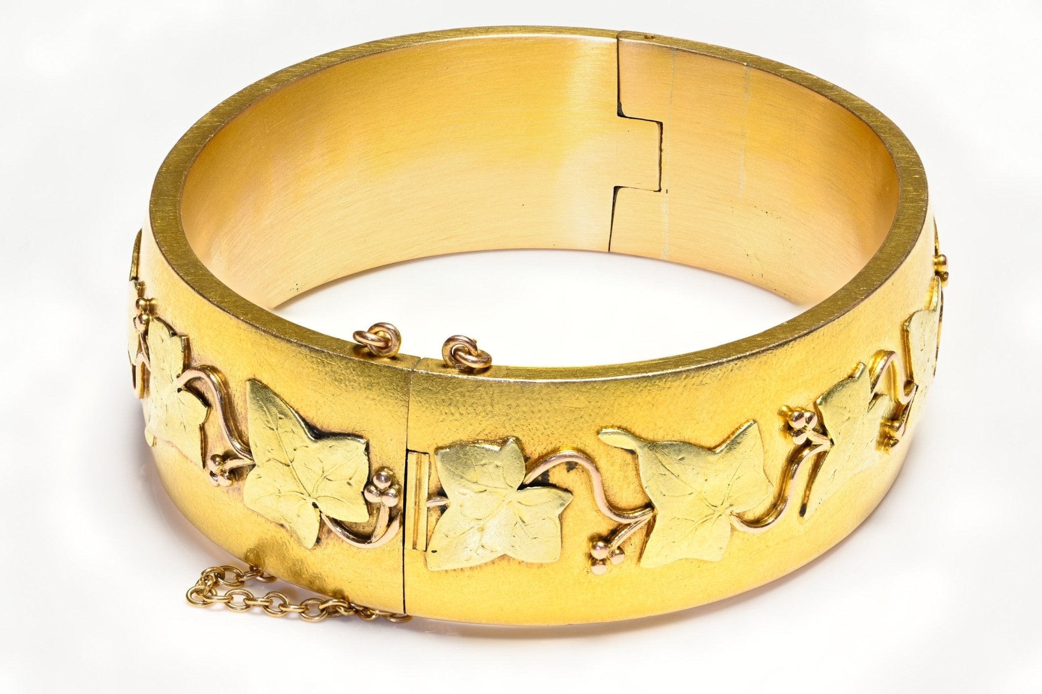 Antique 18K Yellow Gold Wide Bangle Bracelet