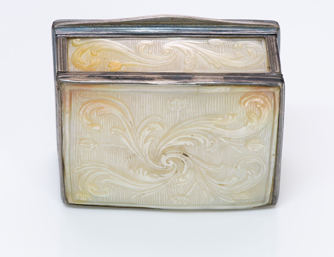 Antique 18th Century Mother of Pearl Silver Box