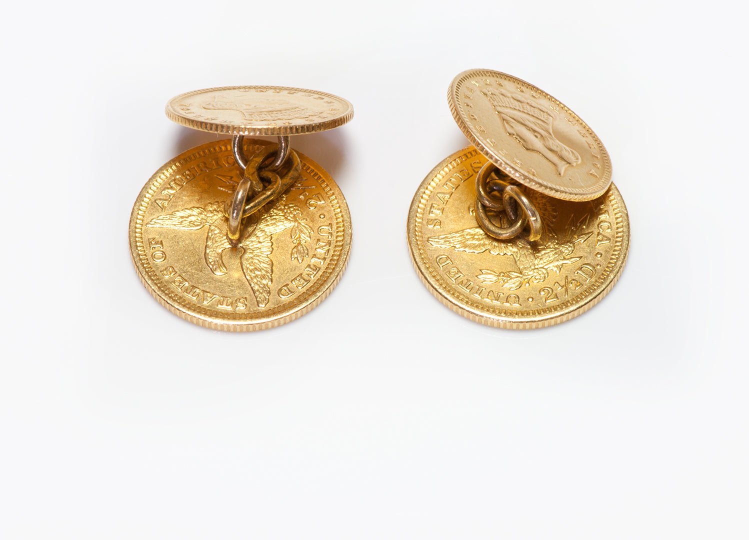 Antique 22K Yellow Gold Coin Cufflinks - DSF Antique Jewelry