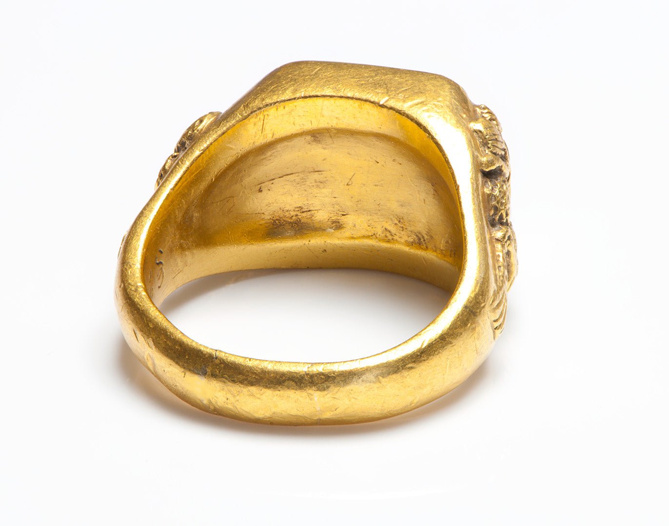 Antique 24K Gold GIA Jadeite Jade Men’s Ring