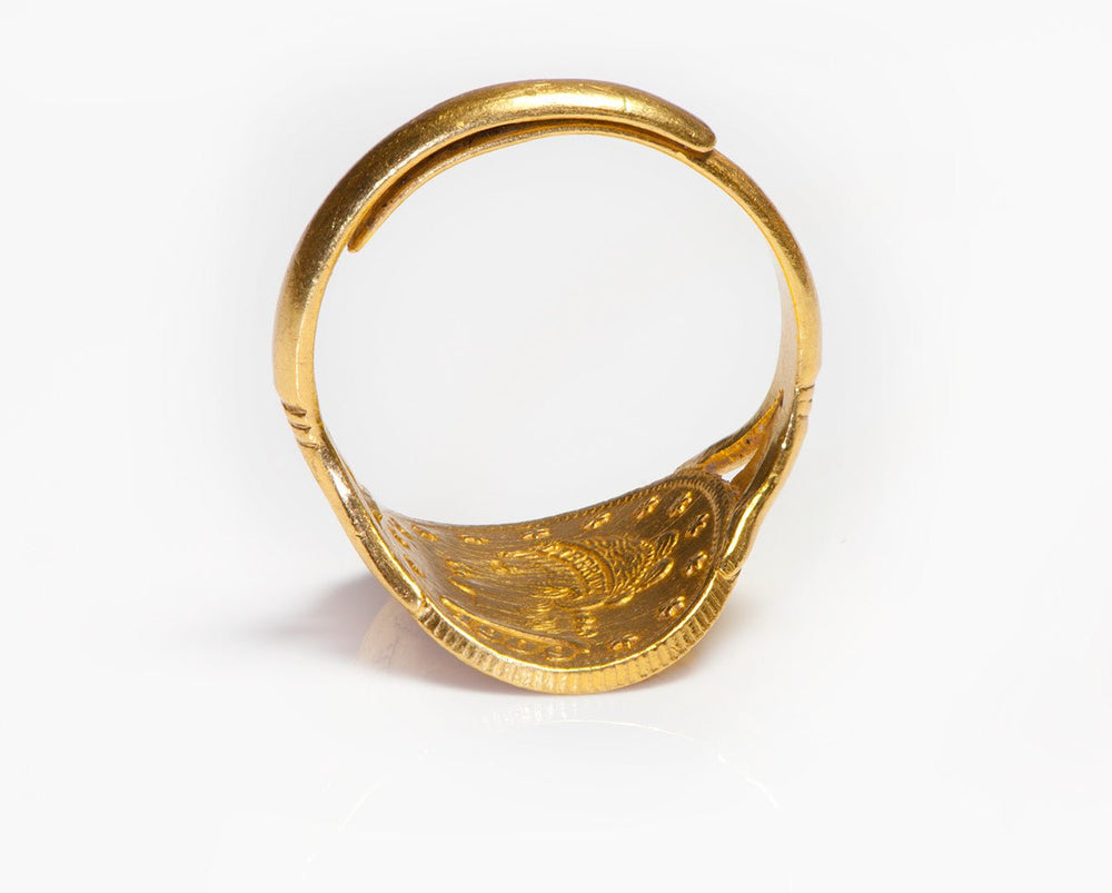 Antique 24K United States 2 1/2 Dollar Gold Coin Chinese Ring
