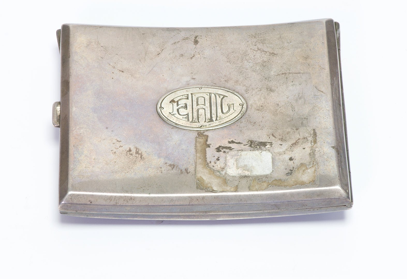 Antique 900 Silver Enamel 3 Horses Cigarette Case