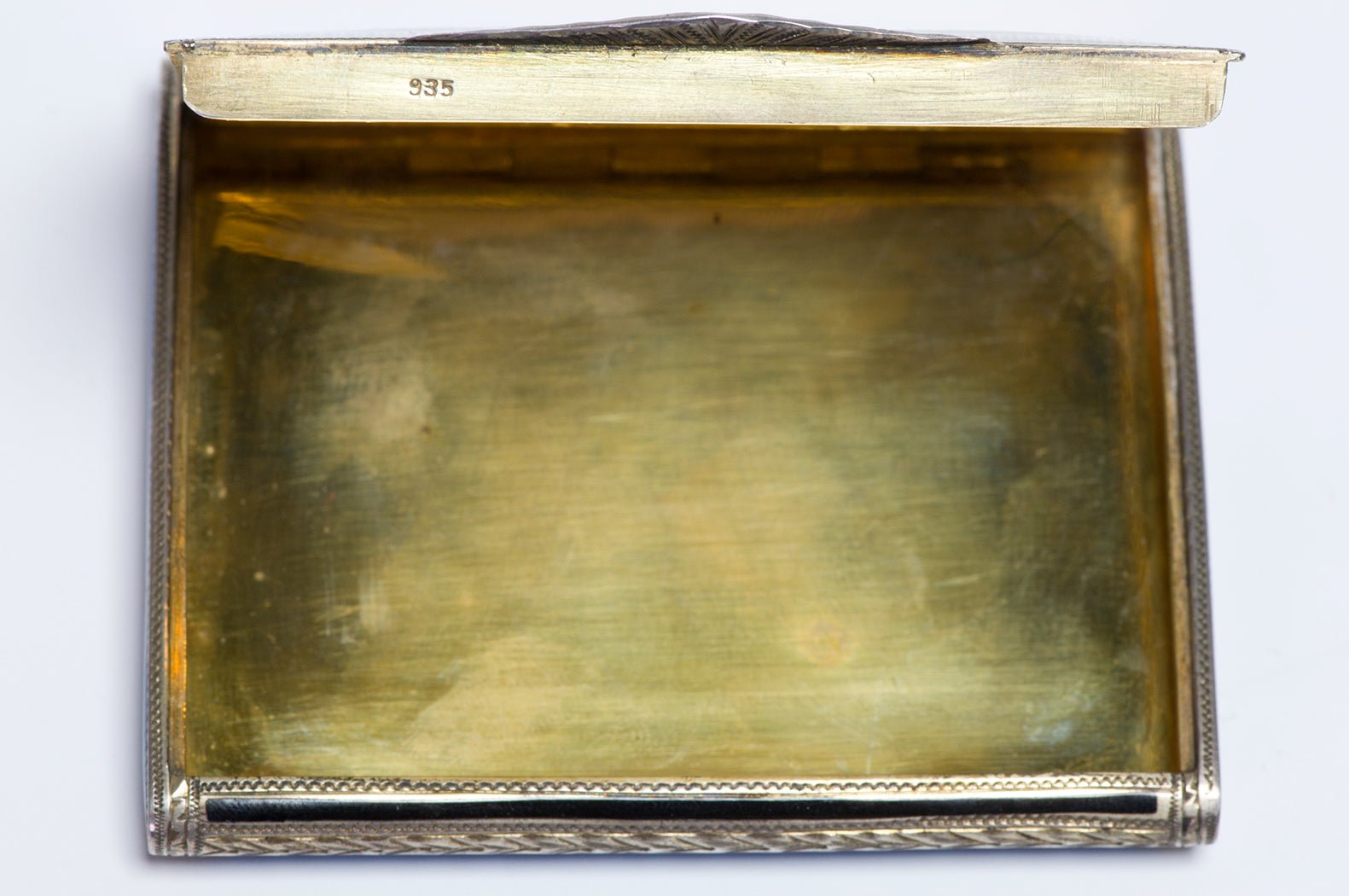 Antique 935 Silver Egyptian Revival Enamel Pharaoh Box - DSF Antique Jewelry