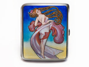 Antique Art Nouveau 935 Silver Enamel Case