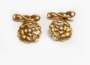 Antique Art Nouveau Gold Diamond Cufflinks