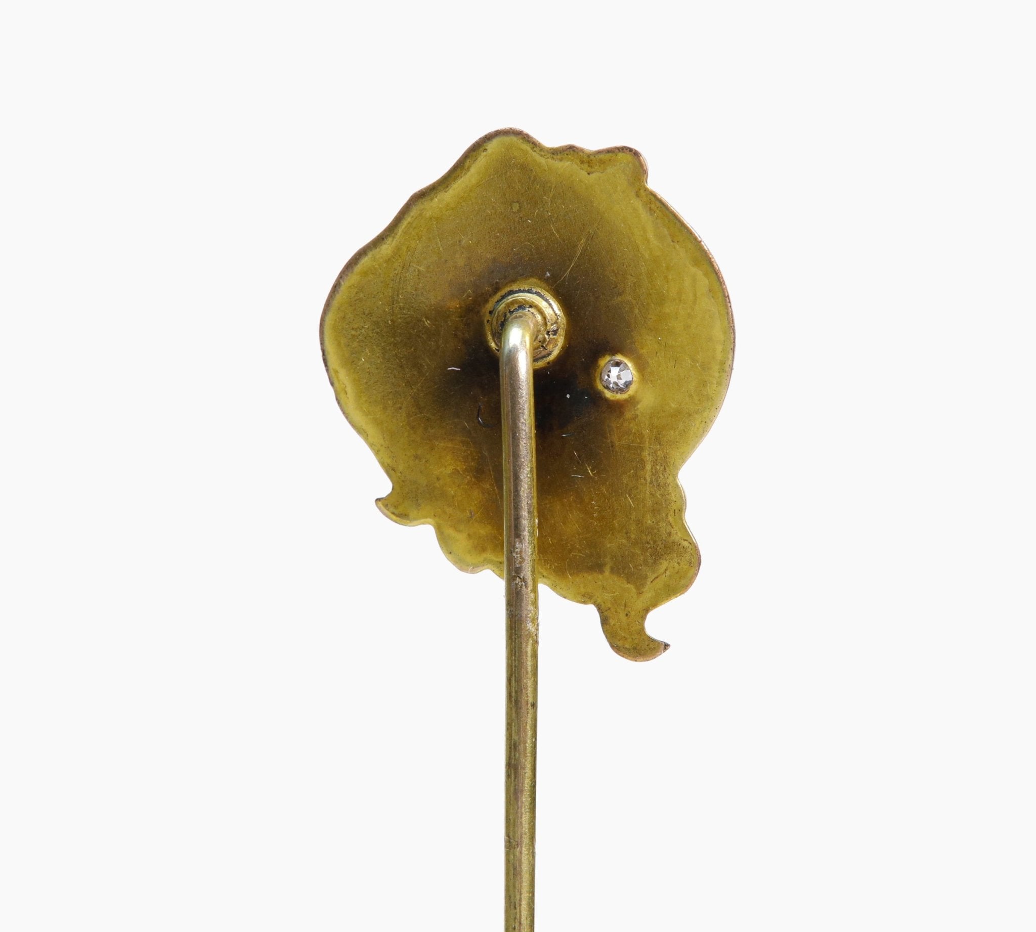 Antique Art Nouveau Gold Diamond Lady Stick Pin