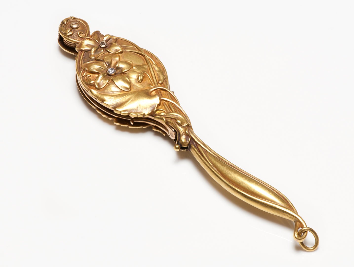 Antique Art Nouveau Gold & Diamond Lorgnette - DSF Antique Jewelry