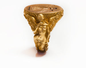 Antique Art Nouveau Gold Intaglio Crest Ring