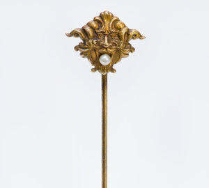 Antique Art Nouveau Gold & Pearl Mythical Stickpin