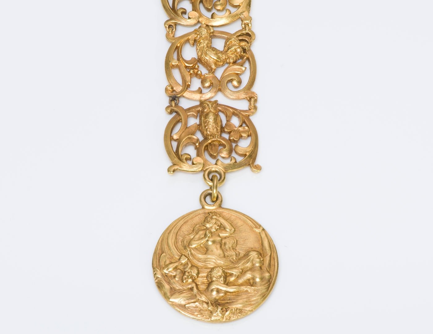 Antique Art Nouveau Gold Watch Fob - DSF Antique Jewelry