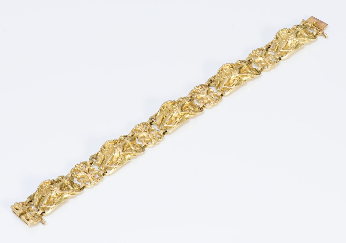 Antique Art Nouveau Griffin French 18K Gold Bracelet