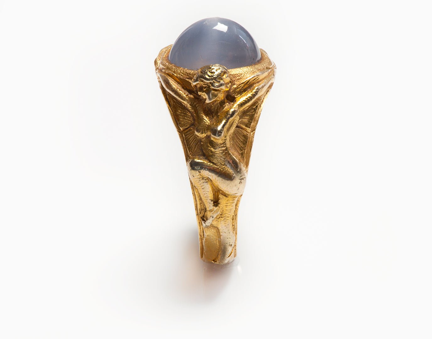 Antique Art Nouveau Star Sapphire Gold Men's Ring