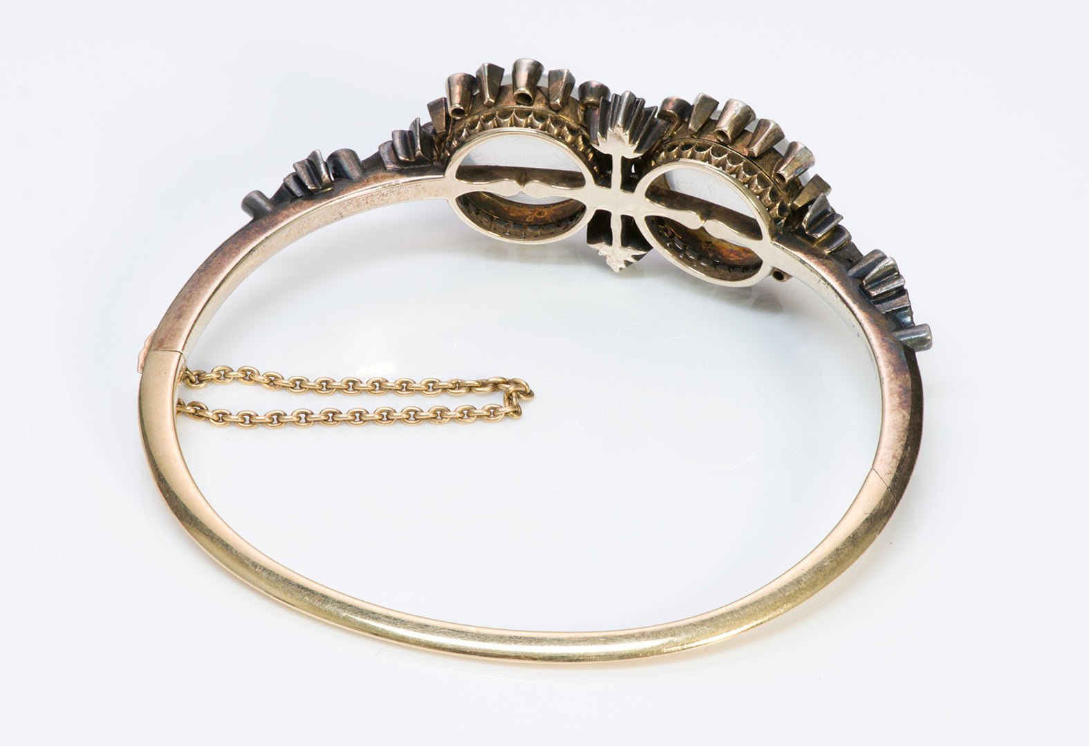 Antique Austrian Gold Diamond & Moonstone Bracelet