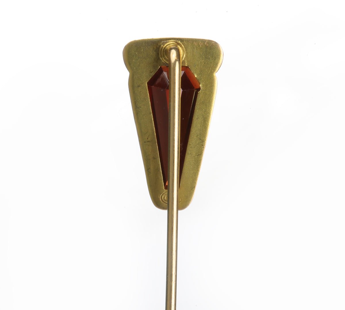 Antique Bressler & Co. Transitional Gold Garnet Stick Pin