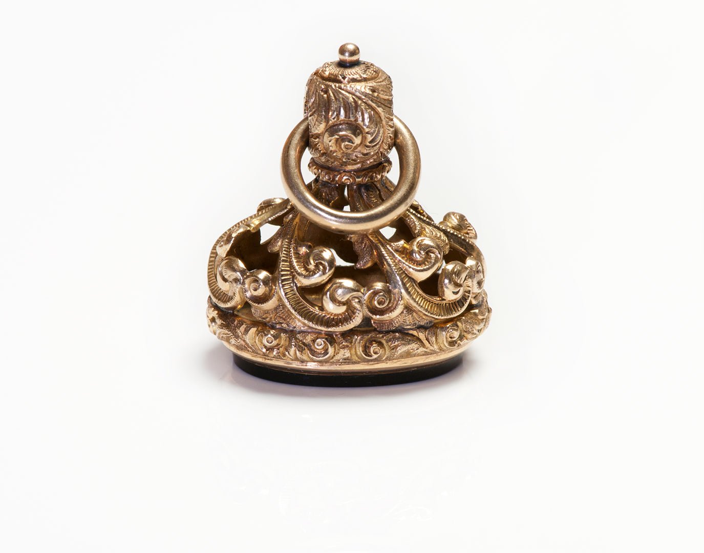 Antique Carved Gold Sardonyx Fob - DSF Antique Jewelry
