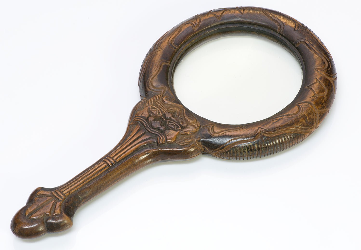 Antique Chinese Carved Wood Magnifier