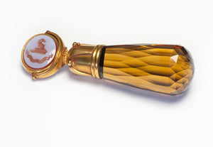 Antique Citrine Gold Double Crest Seal