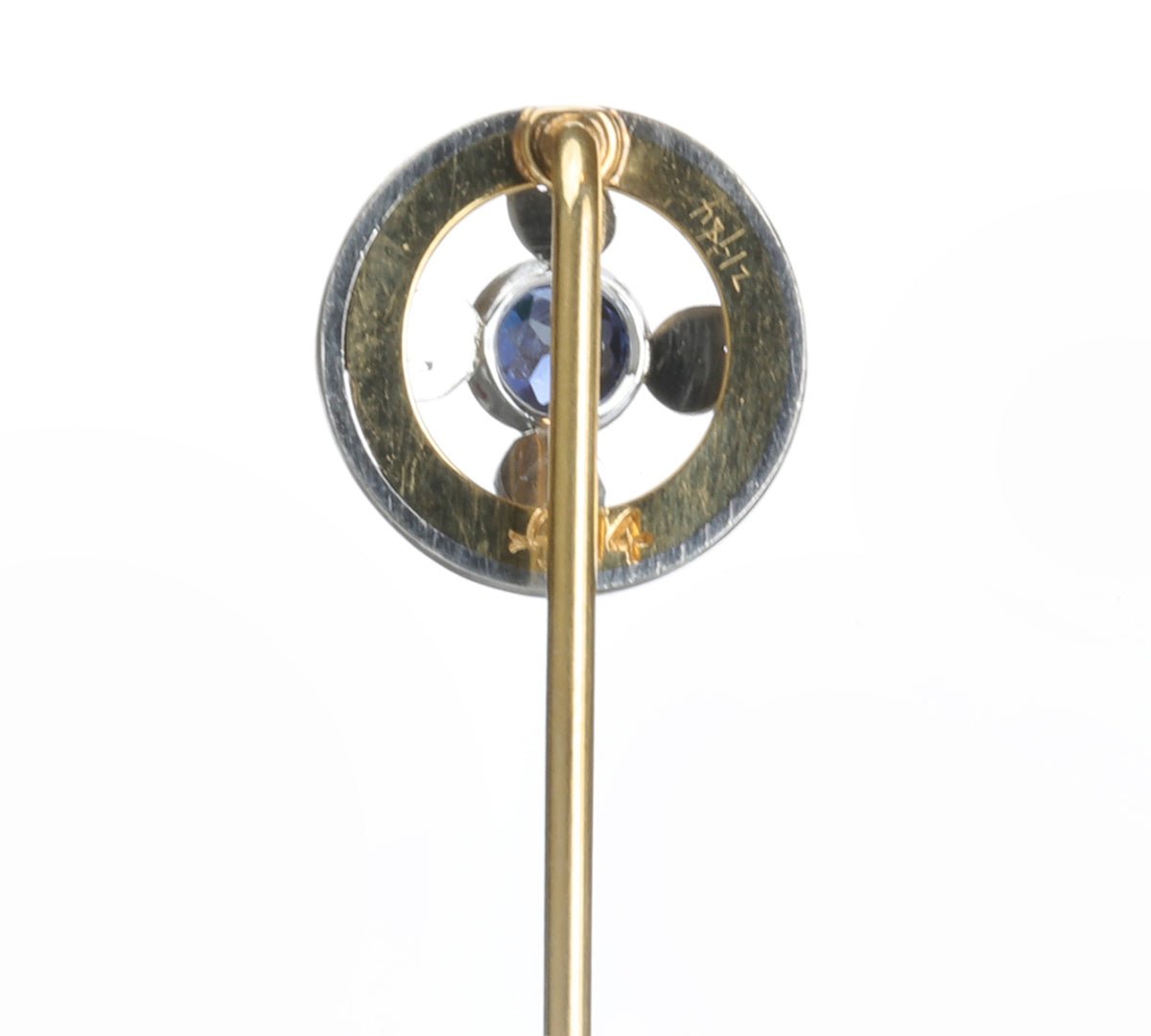 Antique Cutler & Co Yellow White Gold Sapphire Stick Pin