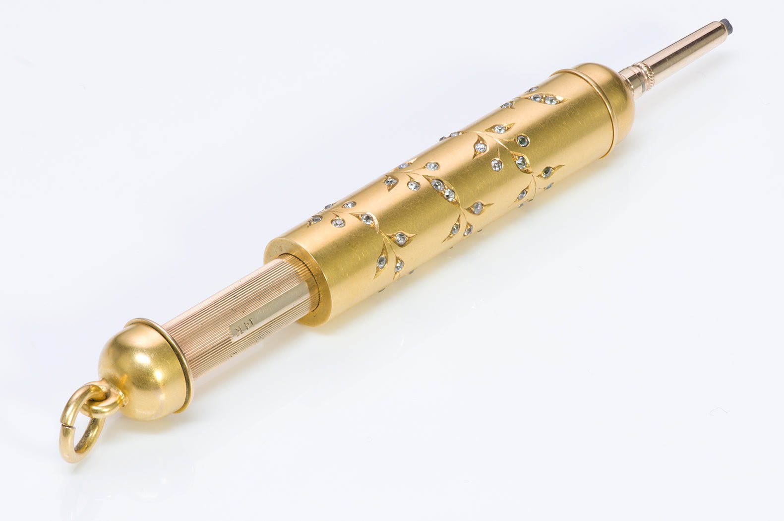 Antique Diamond Gold Mechanical Telescopic Pencil