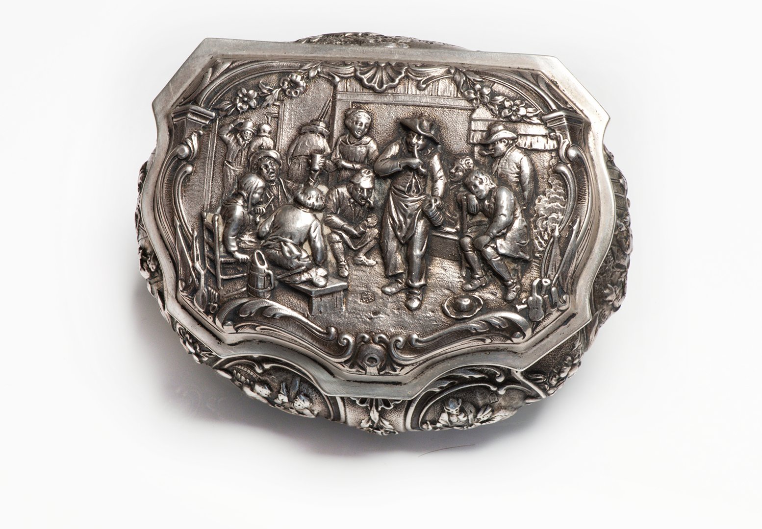 Antique Dutch High Relief Silver Jewelry Box