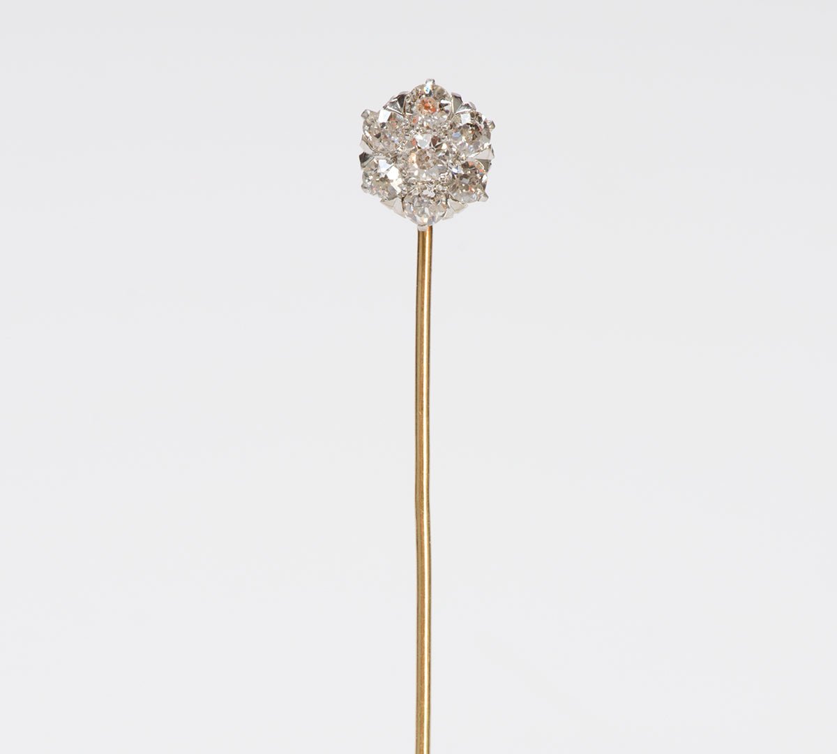 Antique Edwardian Gold Diamond Cluster Stick Pin