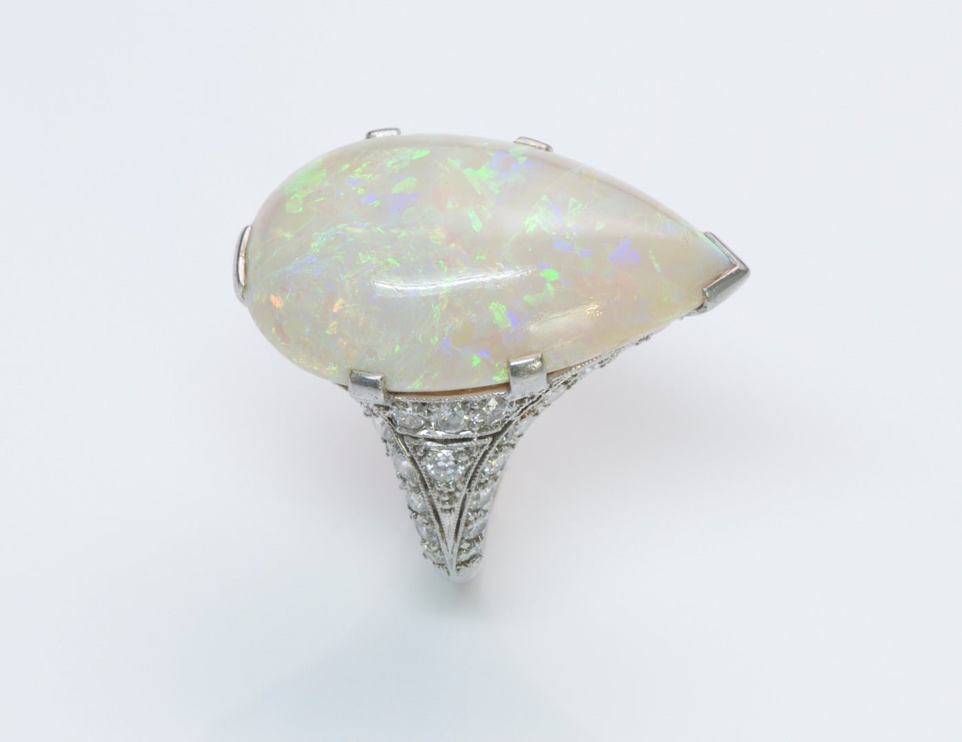 Antique Edwardian Opal and Diamond Gold Ring