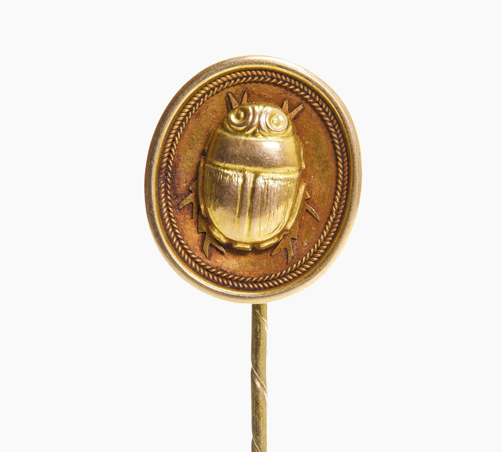 Antique Egyptian Revival Gold Scarab Stick Pin