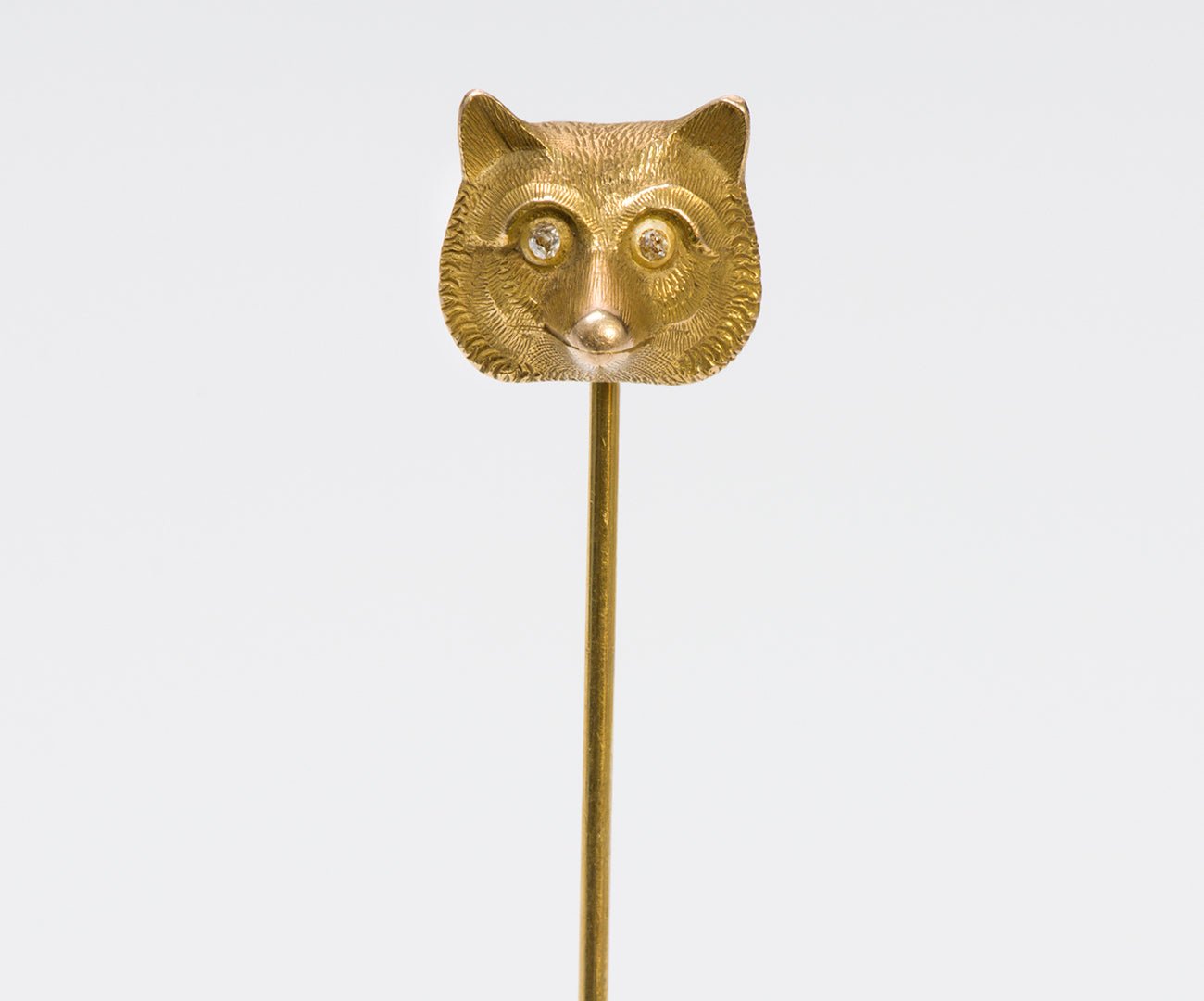 Antique Fox Gold & Diamond Stickpin