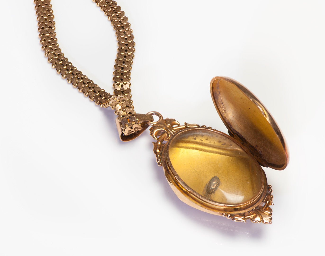 Antique French 18K Gold Locket Pearl Necklace